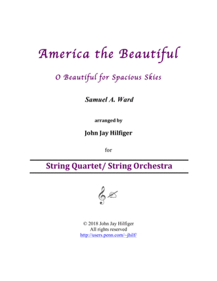 Book cover for America the Beautiful for String Quartet/ String Orchestra