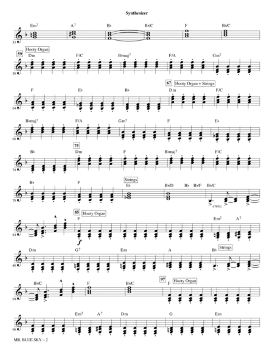 Mr. Blue Sky - Synthesizer Choir scores gallery preview page 2