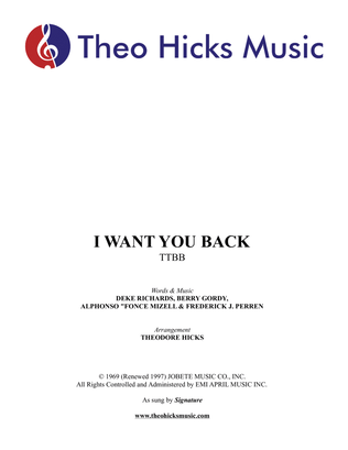 Book cover for I Want You Back