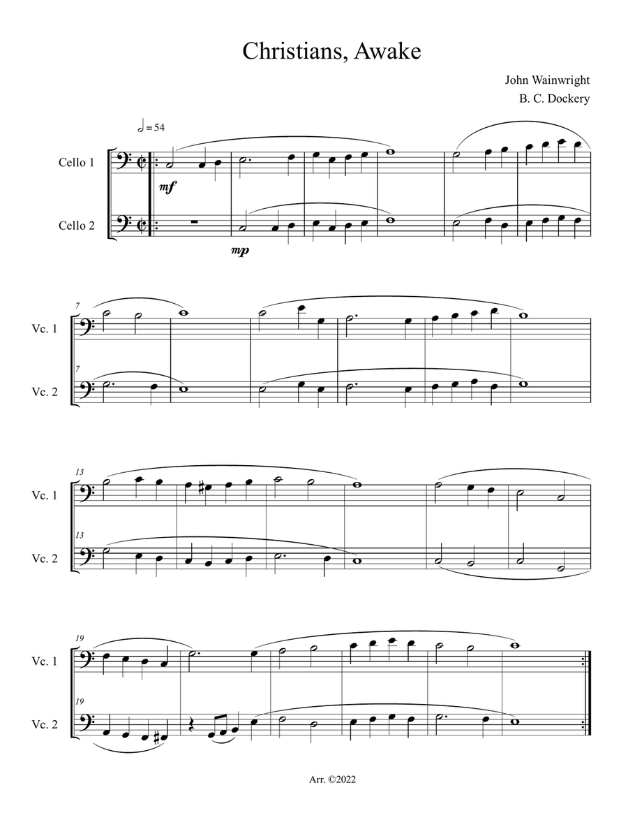 Christians Awake (Cello Duet)