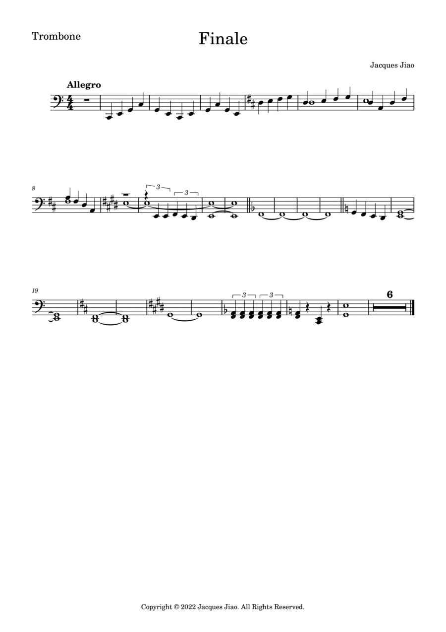 Finale, Op. 17 No.4, Part for Trombone Trombone Duet scores gallery preview page 1