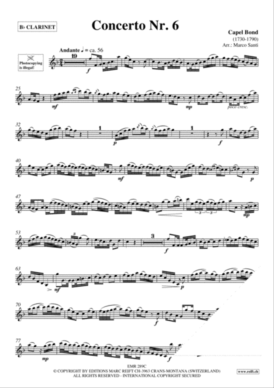 Concerto No. 6 Clarinet Solo scores gallery preview page 3