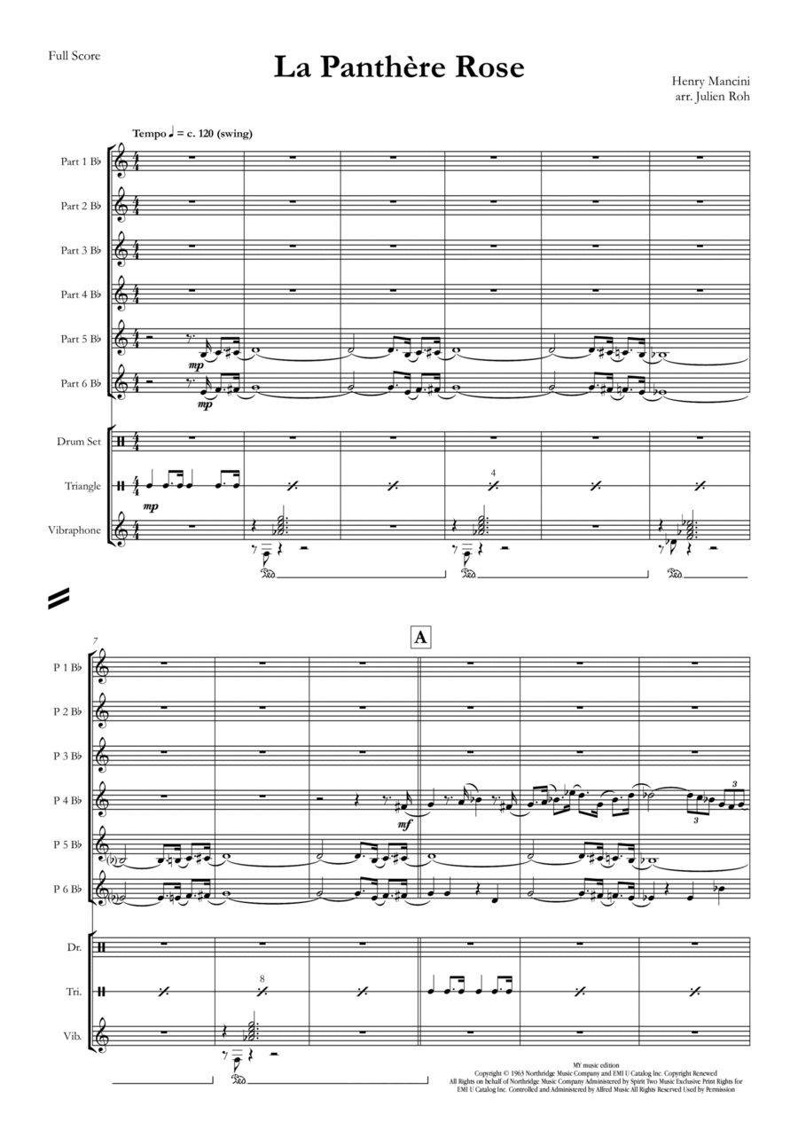 The Pink Panther Concert Band scores gallery preview page 1