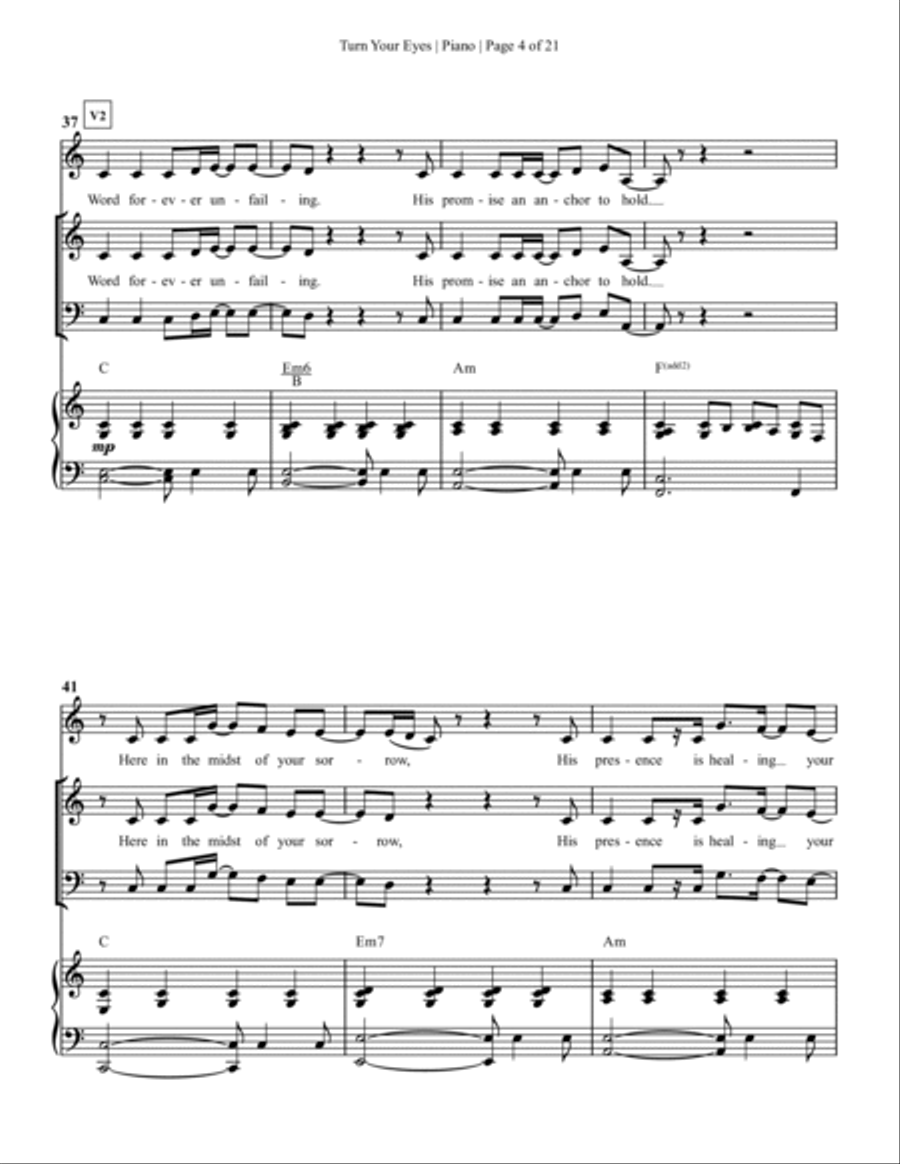 Turn Your Eyes 4-Part scores gallery preview page 5