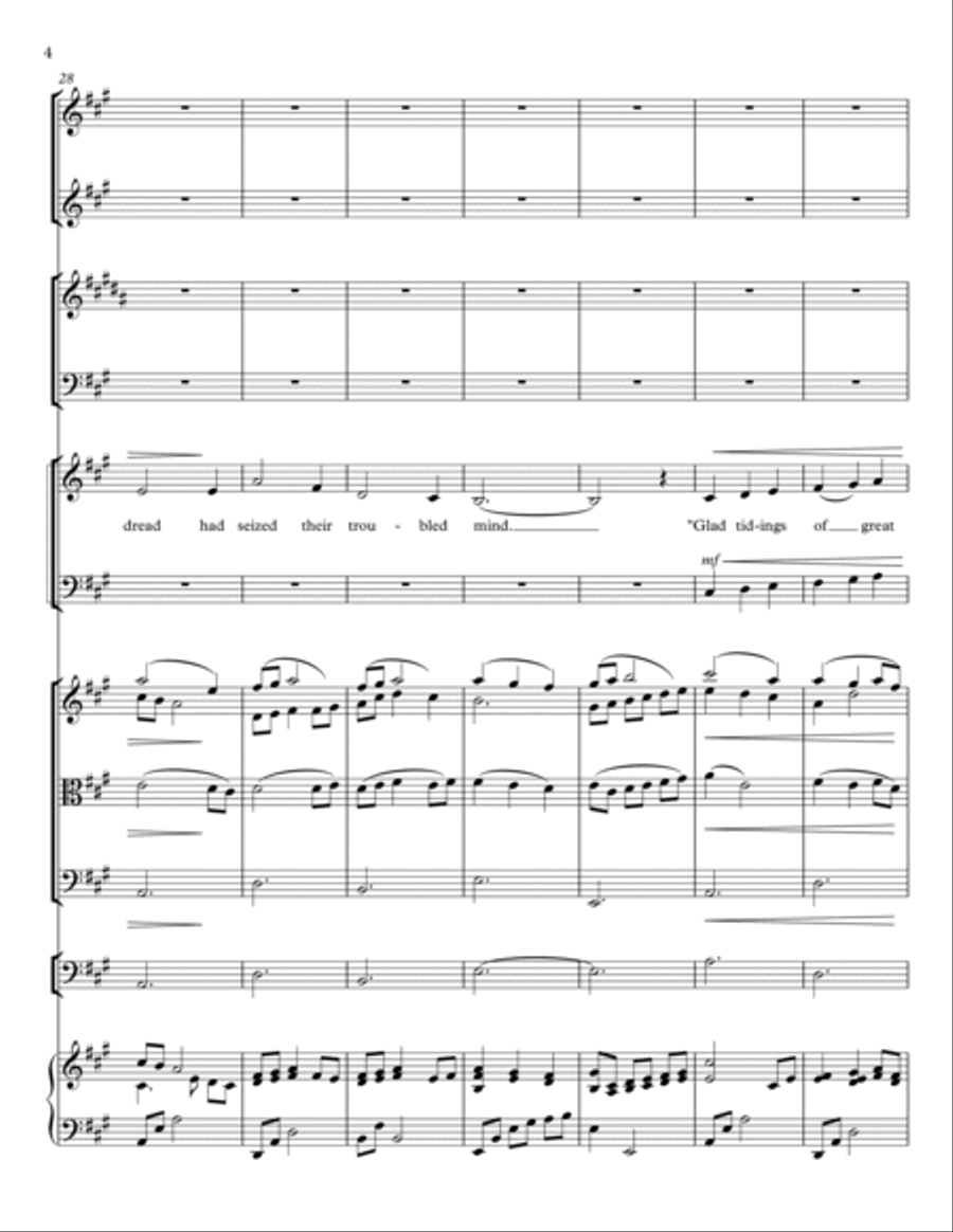 While Shepherds Watched (Choral Octavo and Orchestration) Choir scores gallery preview page 4