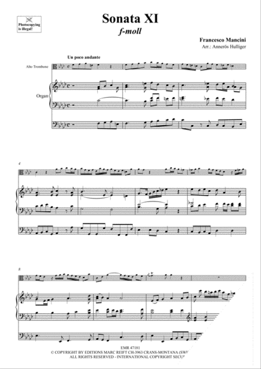 Sonata XI Trombone scores gallery preview page 3