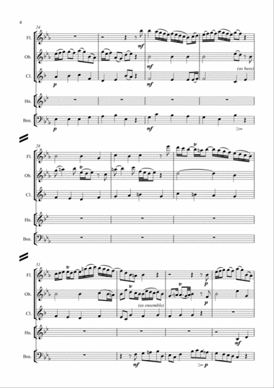 Chorale from Sleepers, Wake! (BWV 140) for Wind Quintet Woodwind Quintet scores gallery preview page 4