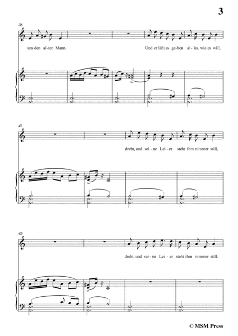 Schubert-Der Leiermann,in a minor,Op.89 No.24,for Voice and Piano Voice Solo scores gallery preview page 5