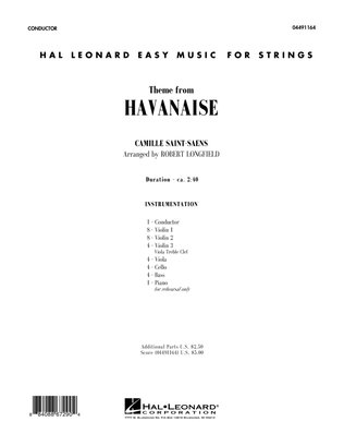 Book cover for Theme From Havanaise - Full Score