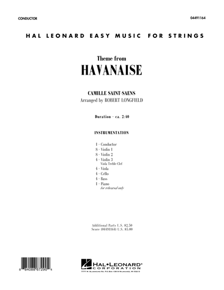 Theme From Havanaise - Full Score