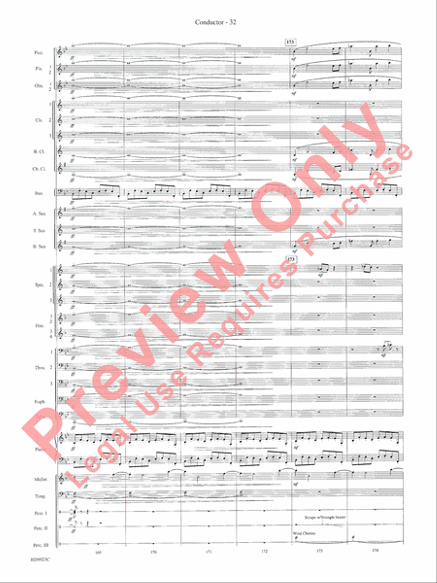 The Winds of Poseidon (from The Odyssey (Symphony No. 2)) Concert Band scores gallery preview page 36