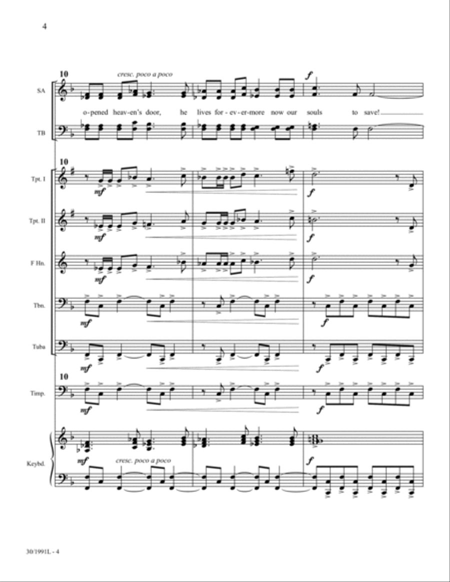 He Is Risen Now! - Brass and Timpani Score and Parts Horn scores gallery preview page 6