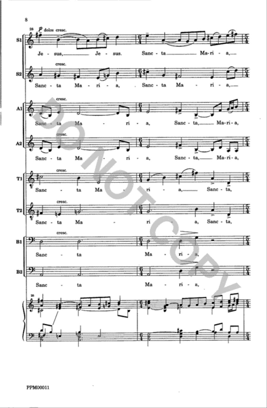 Ave Maria Op. 261 Ave Maria Op. 261 SSAATTBB scores gallery preview page 9