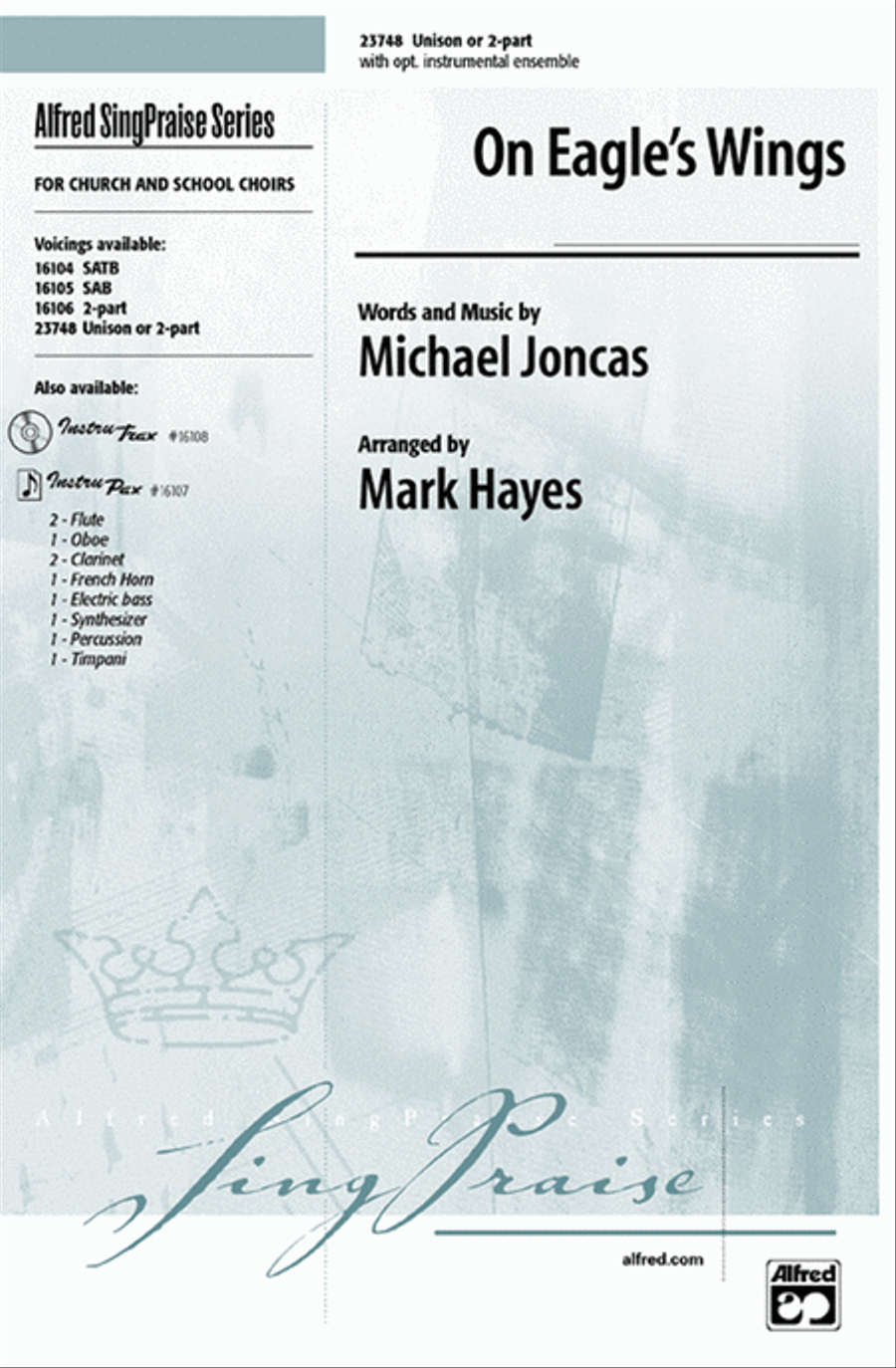 On Eagle's Wings Unison Choir scores gallery preview page 1