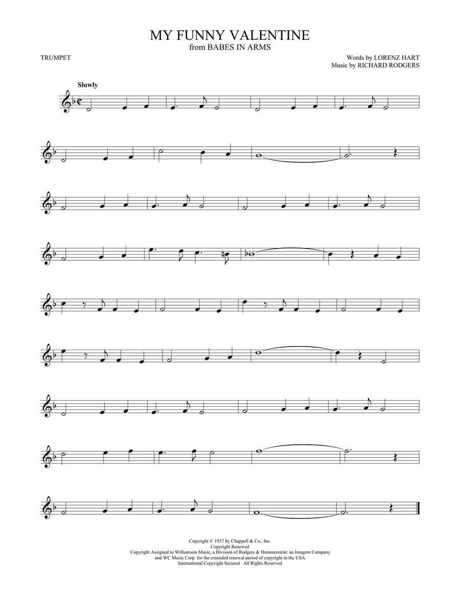 My Funny Valentine Trumpet Solo scores gallery preview page 1