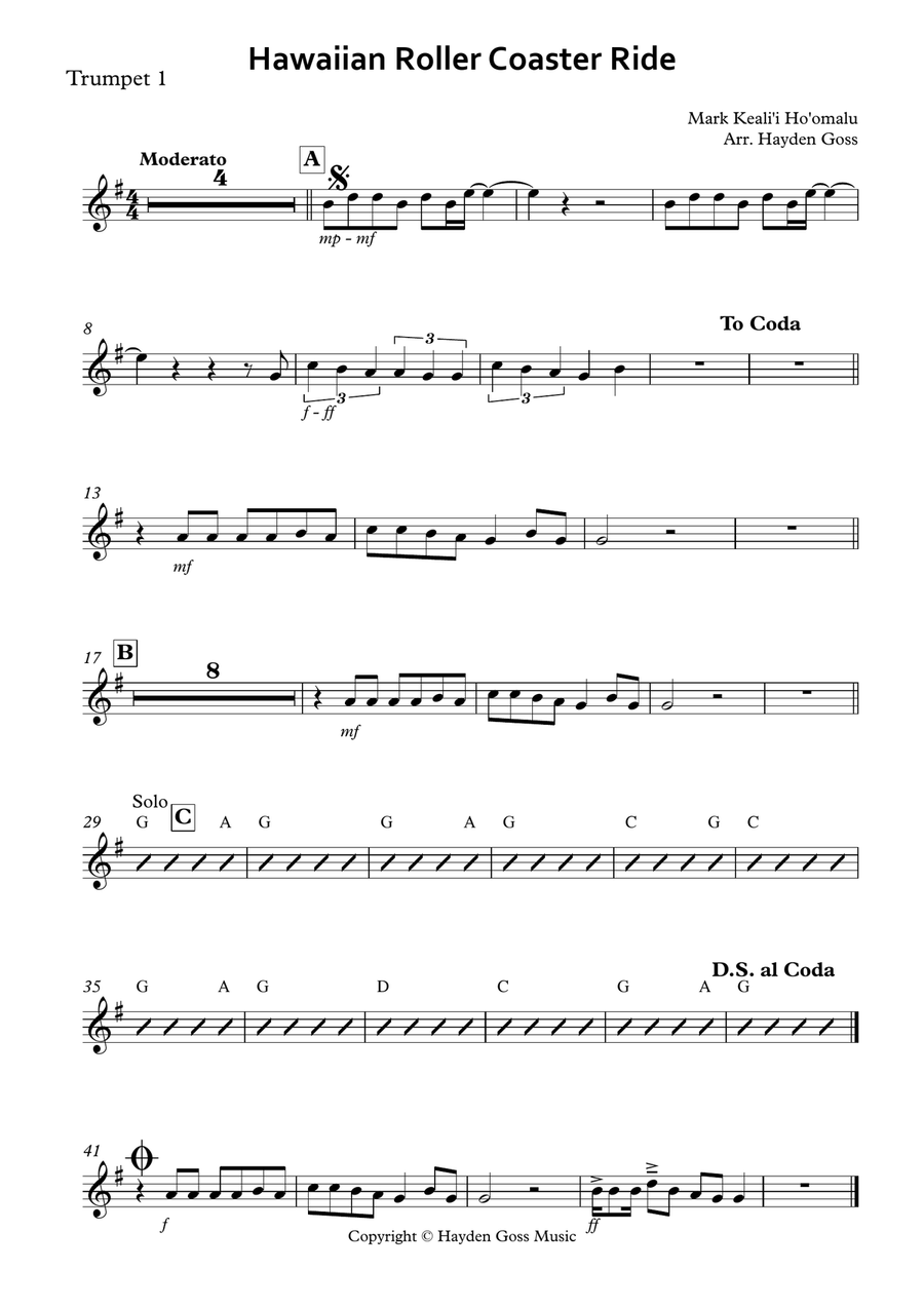 Hawaiian Roller Coaster Ride Small Ensemble - Digital Sheet Music