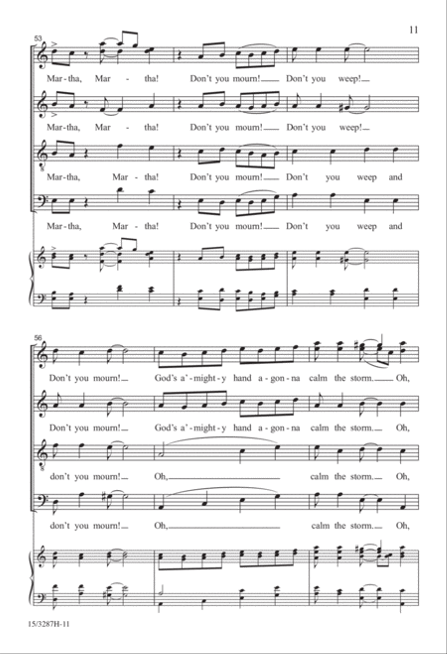 Don't You Weep, Don't You Mourn 4-Part scores gallery preview page 11