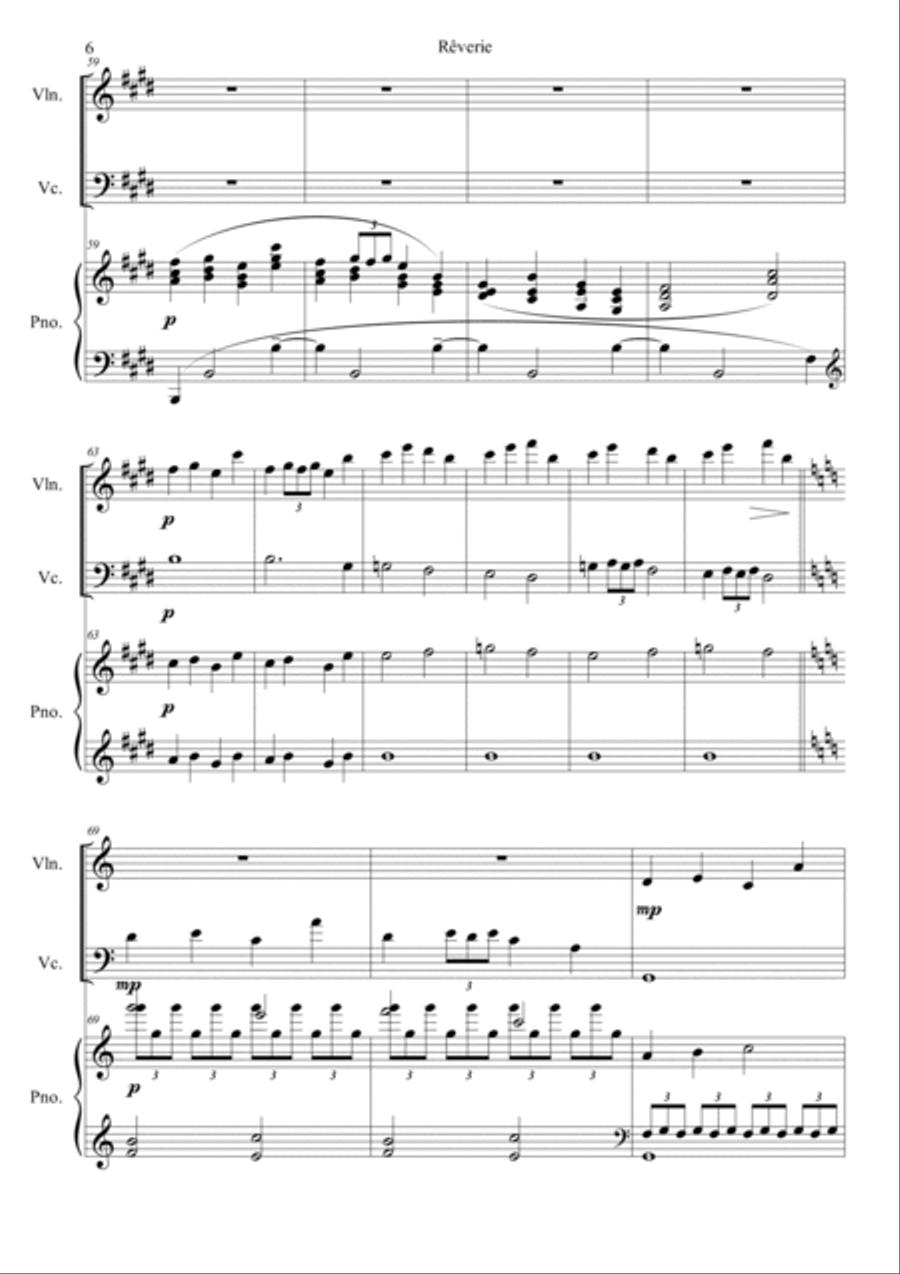 Reverie Reverie Piano Trio scores gallery preview page 6