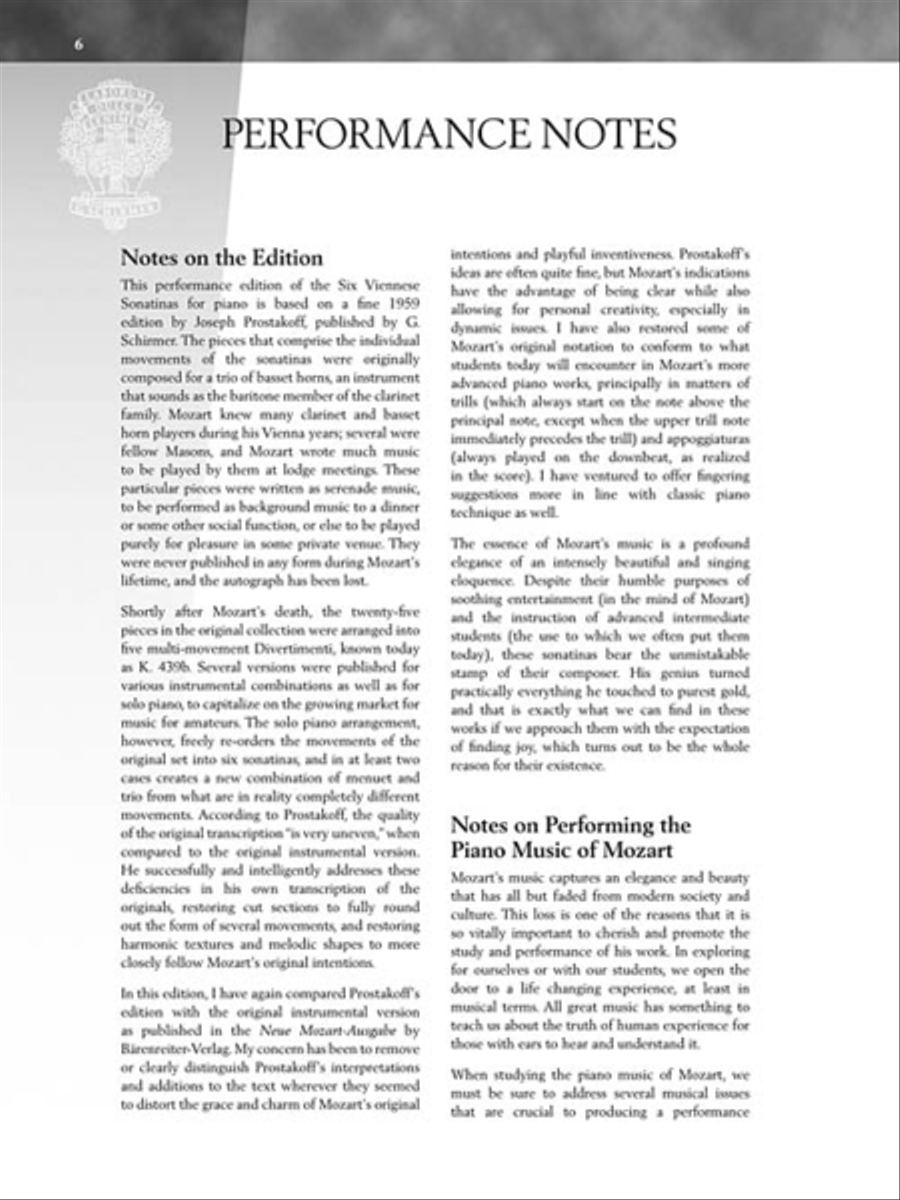 Mozart – Six Viennese Sonatinas Piano Solo scores gallery preview page 6