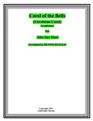 Book cover for Carol of the Bells (Ukrainian Carol) - Alto Sax Duet - Intermediate