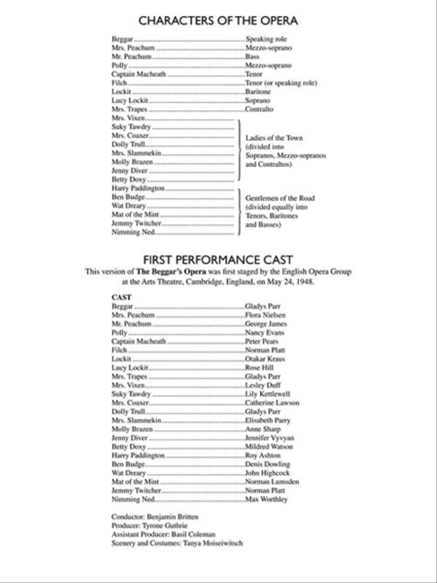 Britten: Selections from The Beggar's Opera Voice scores gallery preview page 3