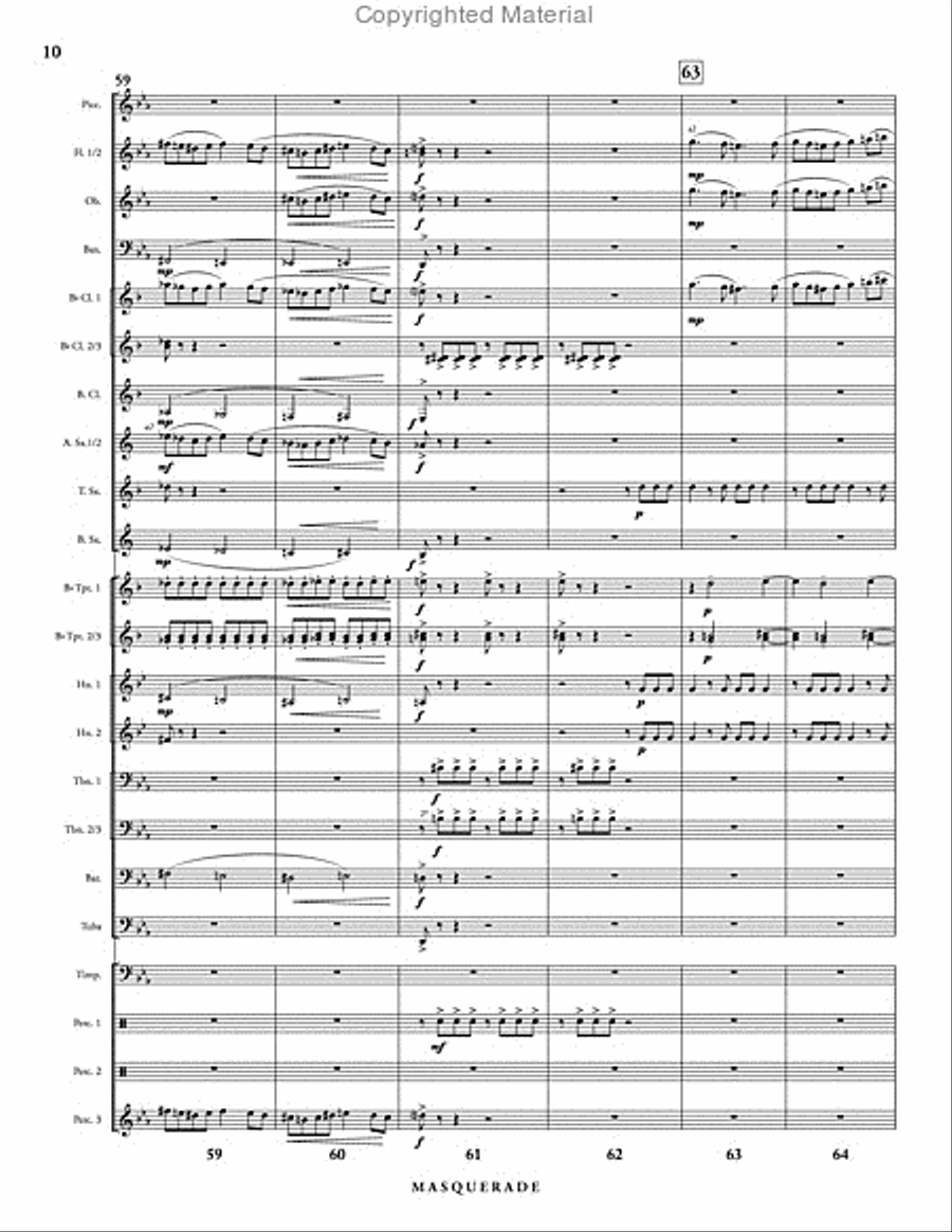 Masquerade (score & parts) Concert Band scores gallery preview page 11