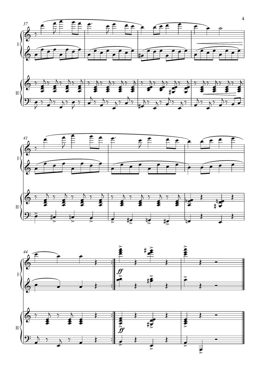 Tetris Theme (Korobeiniki) - Piano, 4 Hands 1 Piano, 4-Hands scores gallery preview page 5