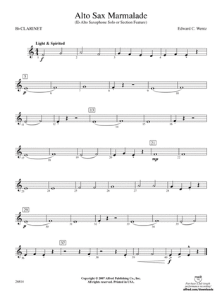 Alto Sax Marmalade: 1st B-flat Clarinet