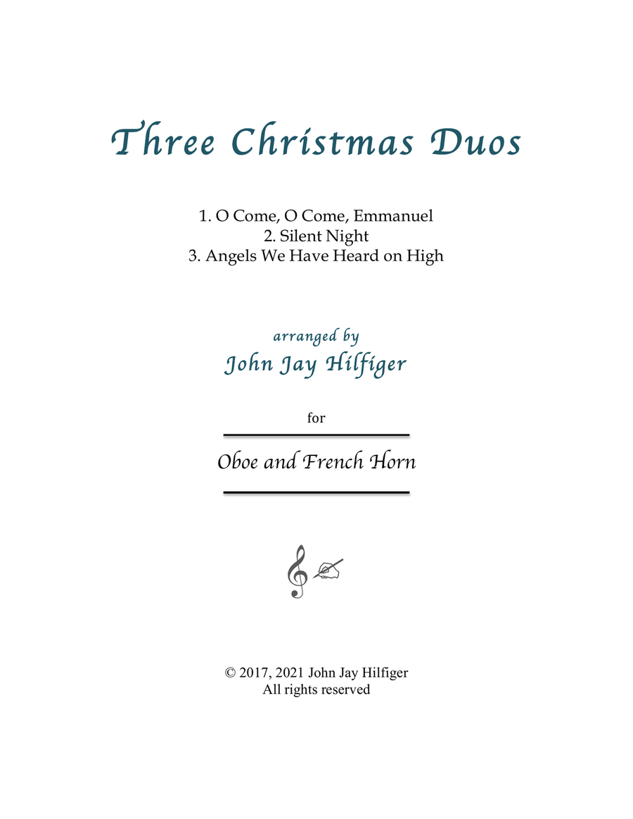 Three Christmas Duos for Oboe and French Horn Woodwind Duet scores gallery preview page 1
