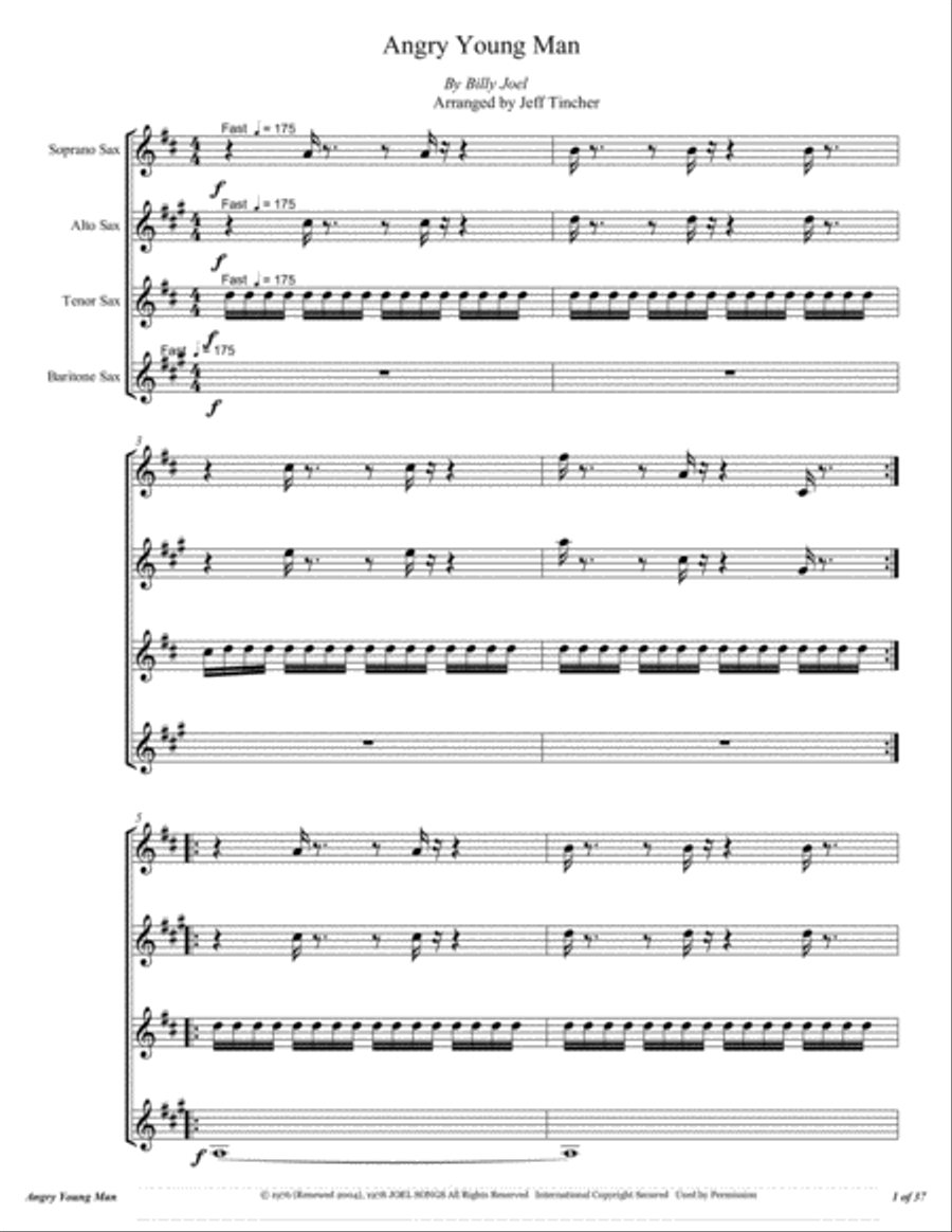 Angry Young Man Angry Young Man Woodwind Quartet scores gallery preview page 2