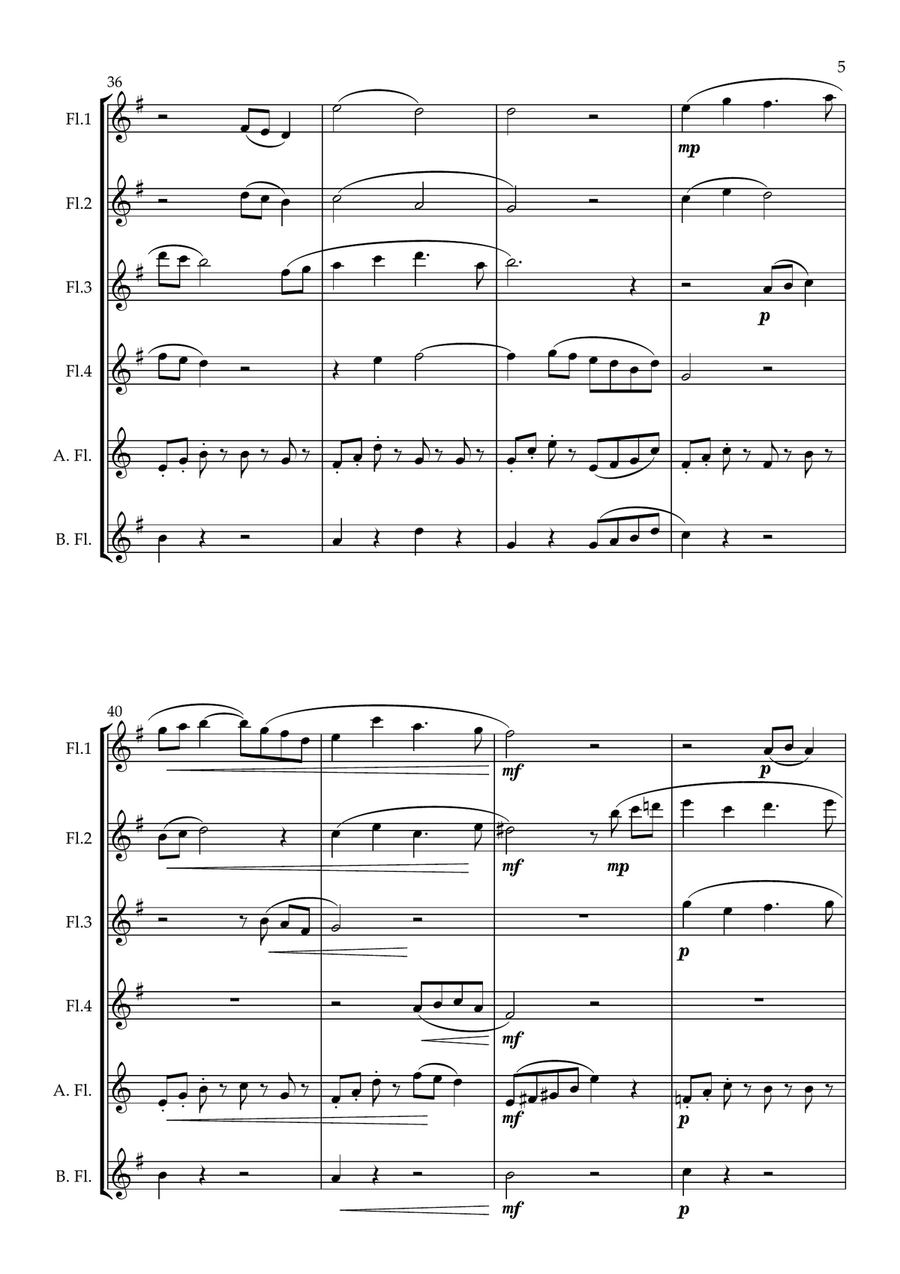Shakespeare's Garden For Flute Choir Flute Choir scores gallery preview page 6