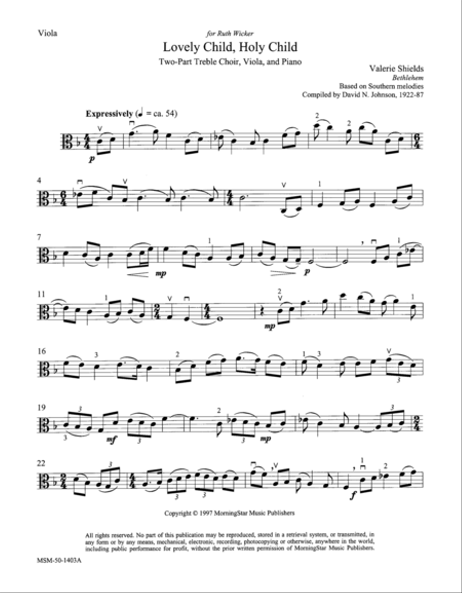 Lovely Child, Holy Child Lovely Child, Holy Child Choir scores gallery preview page 1