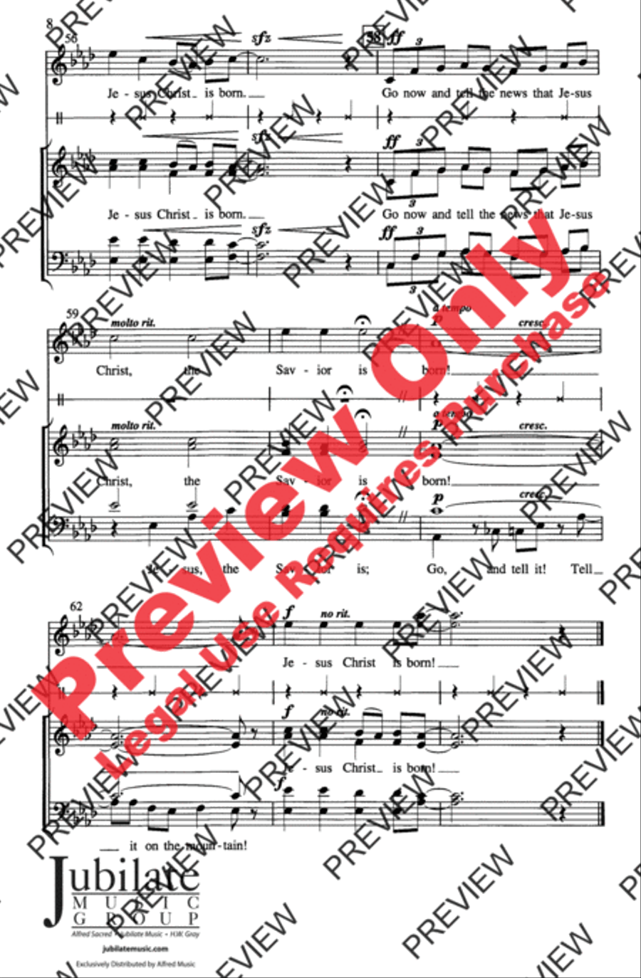 Go, Tell It on the Mountain 4-Part scores gallery preview page 8