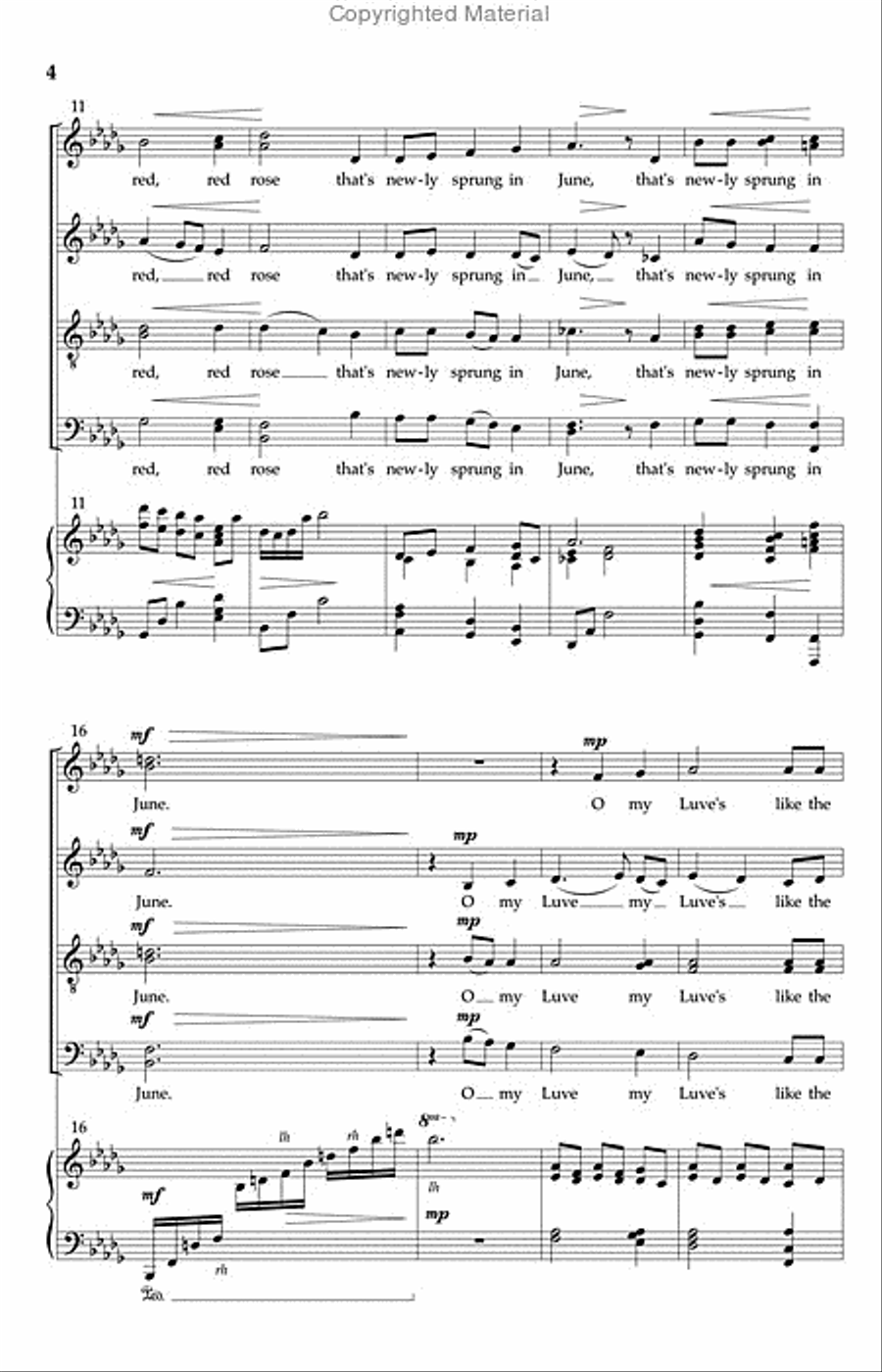 O My Luve's Like a Red, Red Rose Divisi scores gallery preview page 2