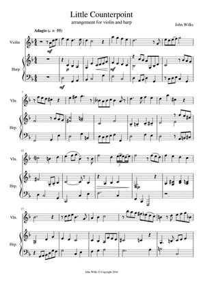 Little Counterpoint arranged for Violin and Harp
