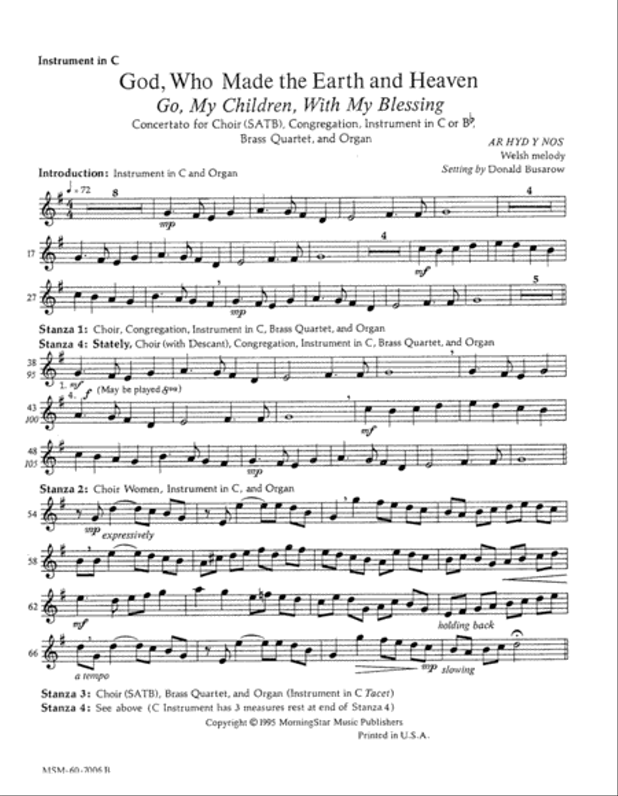 Go, My Children, with My Blessing God, Who Made the Earth and Heaven Choir scores gallery preview page 2