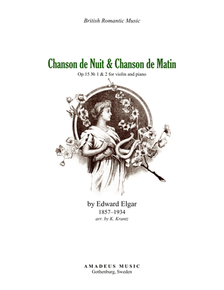 Book cover for Chanson de Nuit and Chanson de Matin Op. 15 for violin and piano