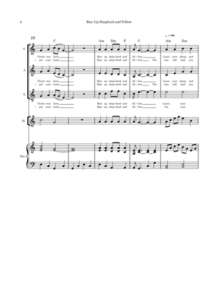 Rise Up Shepherd and Follow Trio with flute or cello or violin and piano image number null