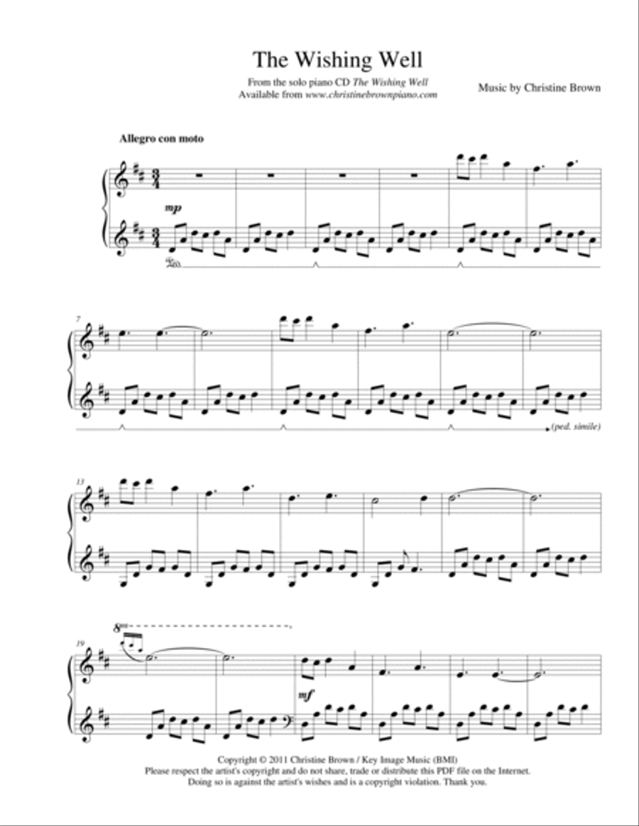 The Wishing Well Piano Solo scores gallery preview page 2