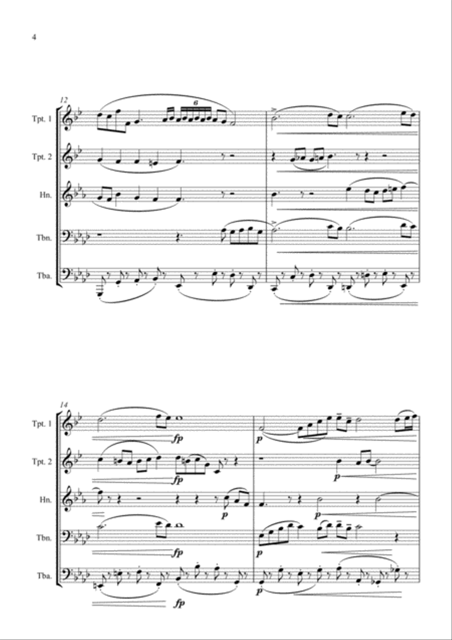 Air on the G string - Brass Quintet Brass Quintet scores gallery preview page 4