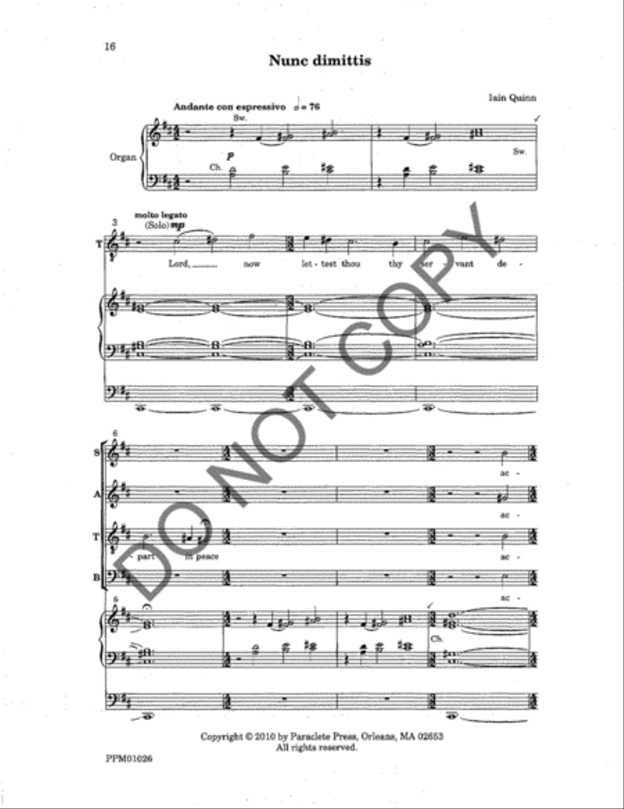 Magnificat and Nunc dimittis 4-Part scores gallery preview page 18