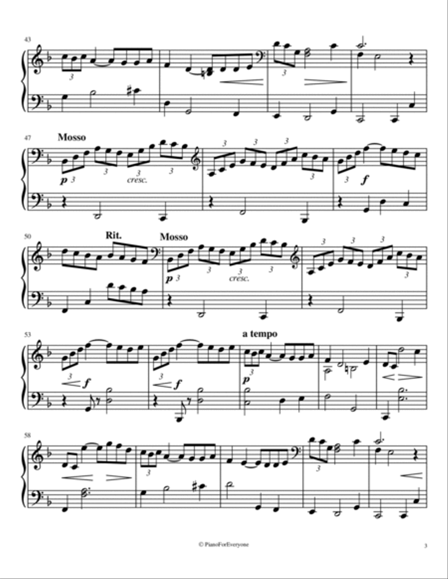Arabesque No. 1 - Debussy (Easy Piano) Easy Piano scores gallery preview page 3