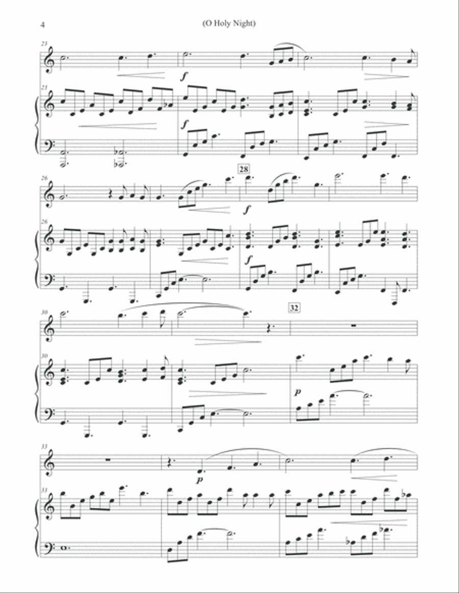 O Holy Night - Flute & Piano Flute Solo scores gallery preview page 4