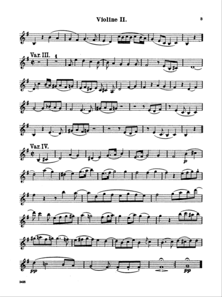 Album of Easy String Quartets, Volume I (Pieces by Bach, Haydn, Mozart, Beethoven, Schumann, Mendelssohn, and others): 2nd Violin String Quartet scores gallery preview page 3
