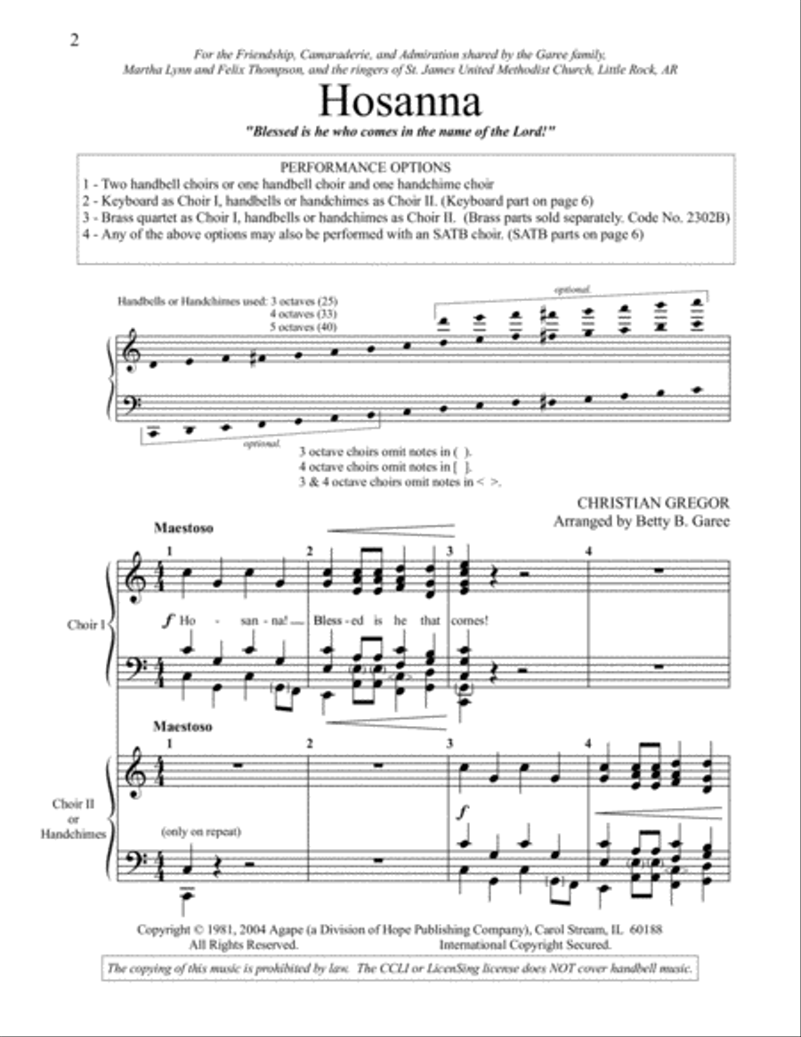Hosanna 4-Part scores gallery preview page 2