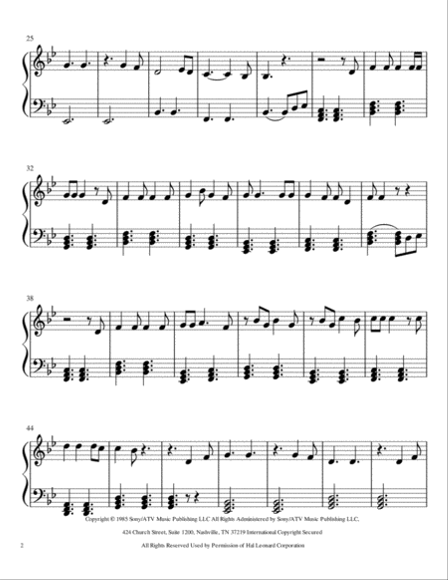 Hallelujah Easy Piano scores gallery preview page 2