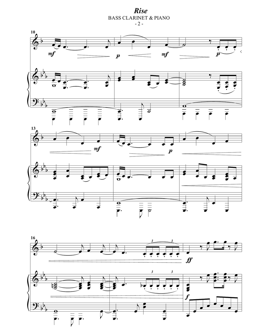 Rise Bass Clarinet scores gallery preview page 2