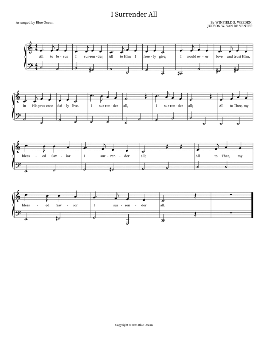 I Surrender All I Surrender All Voice scores gallery preview page 1