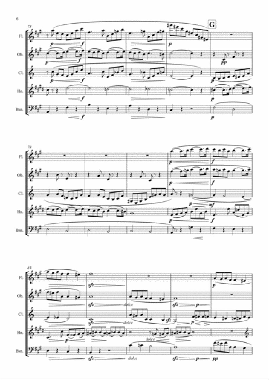 Faure: Pavane Op.50 (original key) - wind quintet Faure: Pavane Op.50 (original key) - wind quintet Woodwind Quintet scores gallery preview page 6