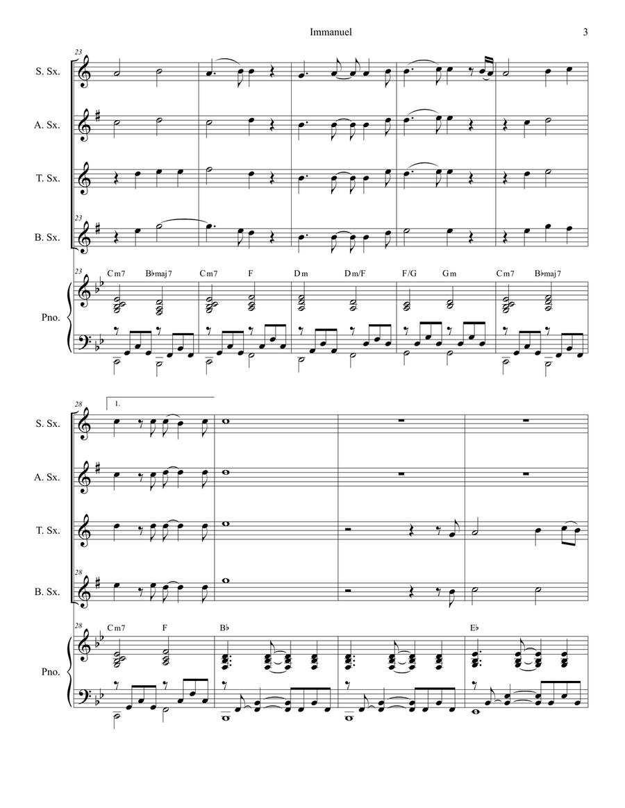 Immanuel Saxophone Quartet scores gallery preview page 3